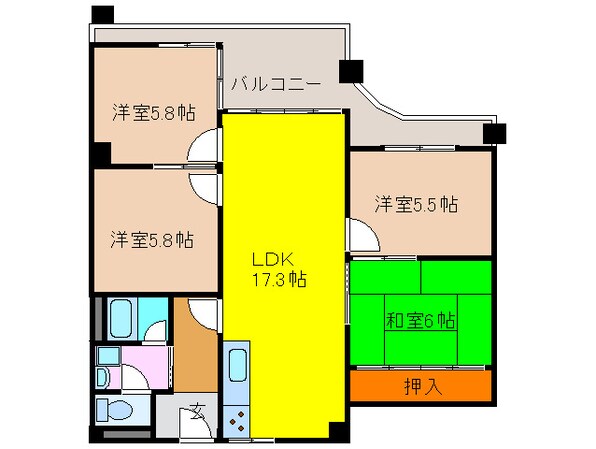 メゾンドゥアテリアの物件間取画像